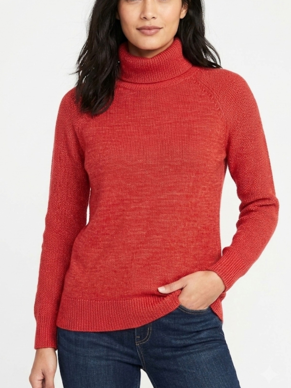 LOFT Red Cowl-Neck Raglan Sweater Size XS (SKU 0070)